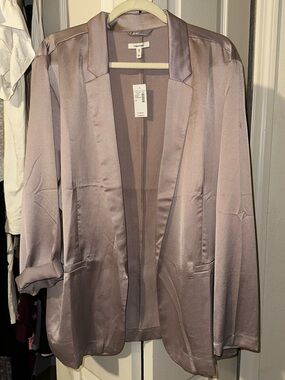 Maurices Satin Open-Front Blazer in Dusty Mauve